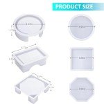 18 Pcs Silicone Coaster Resin Molds Set
