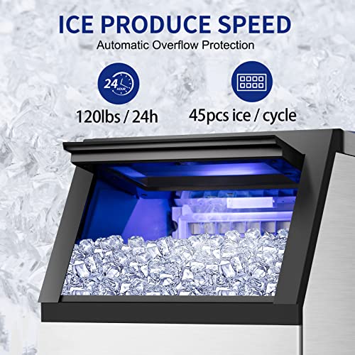 Large Stainless Steel Ice Maker with Fast Output