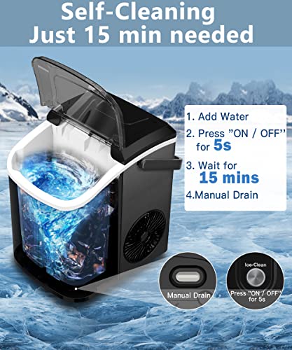 Countertop Pebble Ice Maker for Home Kitchen Bar