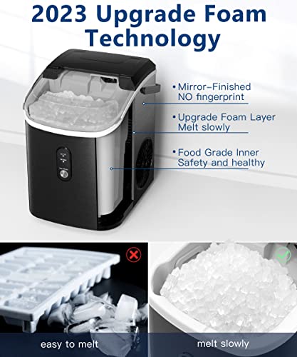 Countertop Pebble Ice Maker for Home Kitchen Bar