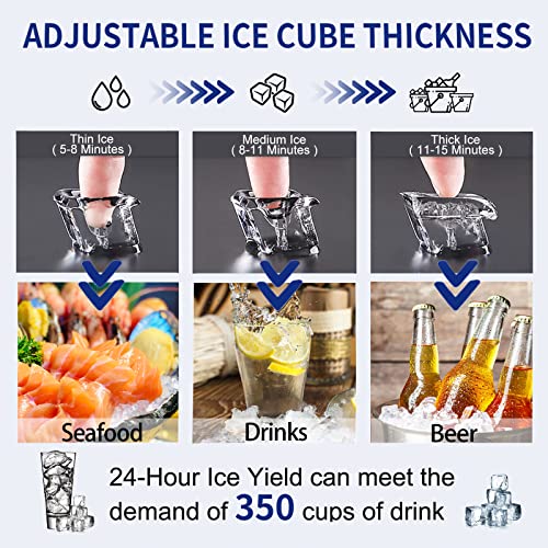 Large Stainless Steel Ice Maker with Fast Output