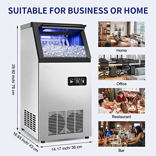 Large Stainless Steel Ice Maker with Fast Output