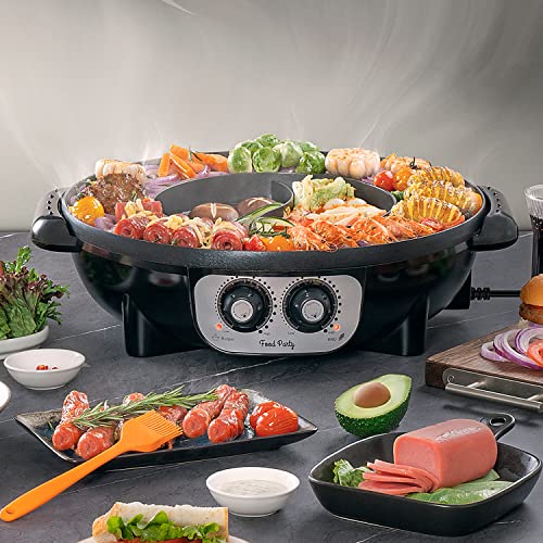 Electric Smokeless Grill with Hot Pot Combo