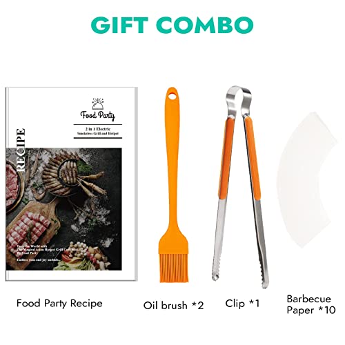 Electric Smokeless Grill with Hot Pot Combo