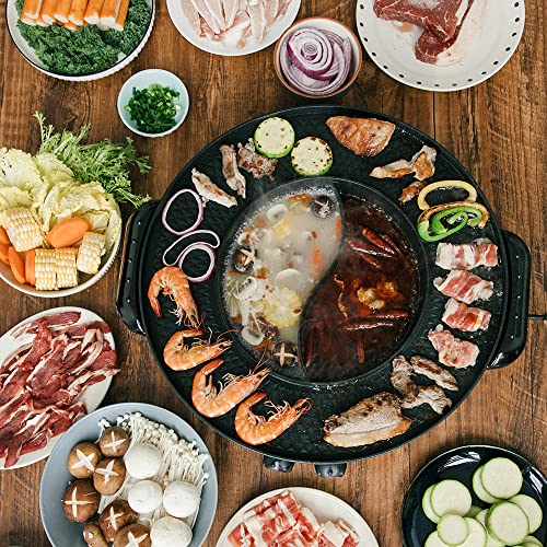 Electric Smokeless Grill with Hot Pot Combo