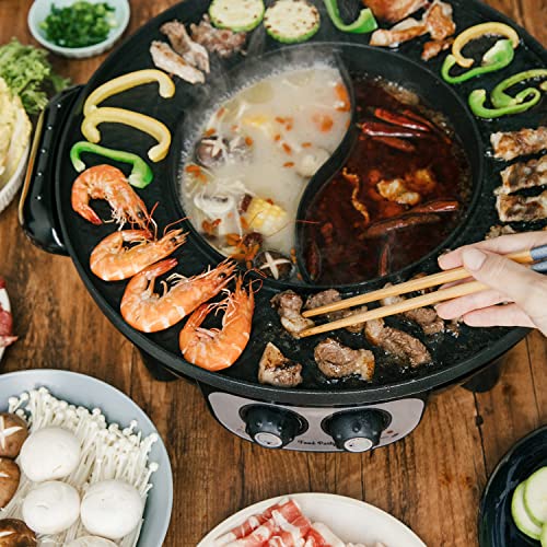 Electric Smokeless Grill with Hot Pot Combo
