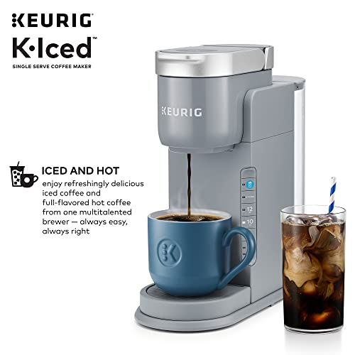 Keurig K-Iced Coffee Maker, Single Serve K-Cup Pod Iced Coffee Maker, With Hot and Cold Coffee Capabilities, Brews Any K-Cup Pod, Gray
