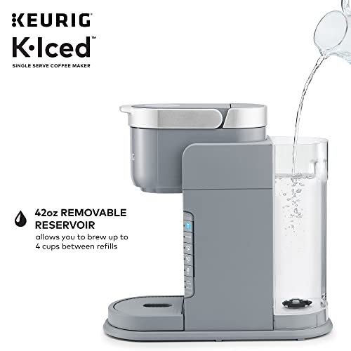 Keurig K-Iced Coffee Maker, Single Serve K-Cup Pod Iced Coffee Maker, With Hot and Cold Coffee Capabilities, Brews Any K-Cup Pod, Gray