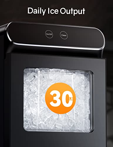 Countertop Pebble Ice Maker, 30lbs/Day, Self-Cleaning