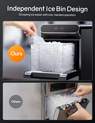 Countertop Pebble Ice Maker, 30lbs/Day, Self-Cleaning