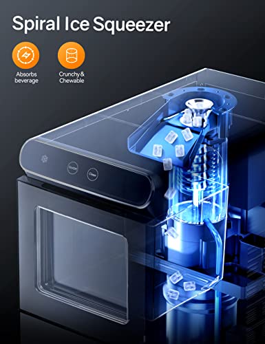 Countertop Pebble Ice Maker, 30lbs/Day, Self-Cleaning