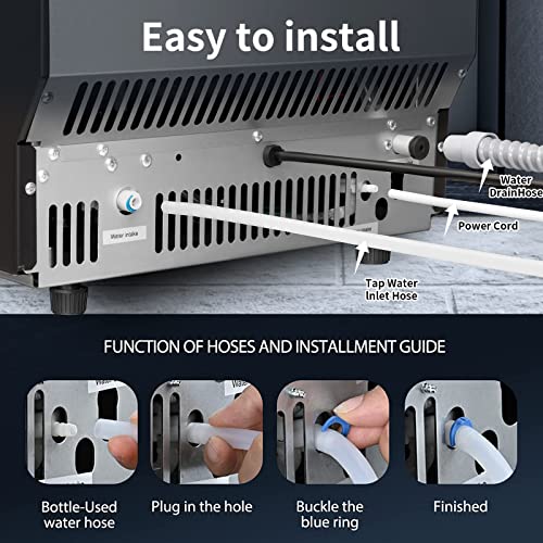 Stainless Steel Freestanding Ice Maker - 100LBS/24H