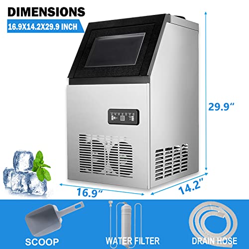 Commercial Ice Maker Machine - Stainless Steel