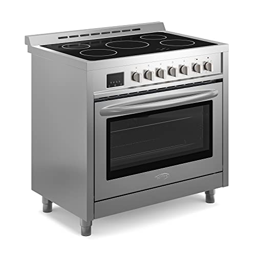 KoolMore 36 Inch All-Electric Range Oven with Ceramic Cooktop Burners, Stainless Steel Kitchen Stove with Large Capacity Convection Cooking, 4.3 cu. ft. (KM-FR36EE-SS)