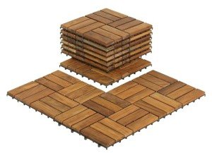 Teak Wood Interlocking Flooring Tiles - Pack of 10