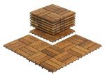 Teak Wood Interlocking Flooring Tiles - Pack of 10