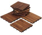 Solid Teak Interlocking Flooring Tiles (Set of 10)