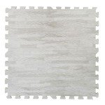White Wood Grain Interlocking Foam Floor Tiles - 100 Sq. Ft