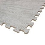 White Wood Grain Interlocking Foam Floor Tiles - 100 Sq. Ft