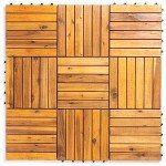 YamazIng 12”x12” Acacia Hardwood Interlocking Tiles