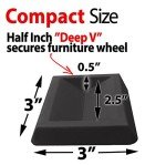 Rubber Caster Cups for Hardwood Floors - 8 Pack