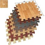Wood Grain Foam Interlocking Floor Mats - 16 Tiles