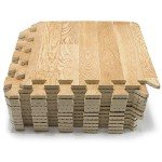 Wood Grain Foam Interlocking Floor Mats - 16 Tiles