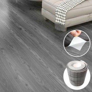 Vinyl Peel and Stick Floor Tiles, Natural Grey