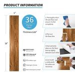 Rosewood Peel and Stick Vinyl Floor Tiles - 36 Pack