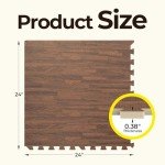 Dark Wood Grain Printed Foam Floor Tiles, 100 Sq. Ft