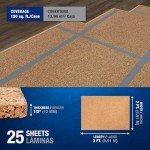 QEP Natural Cork Underlayment 1/2 Inch, 150 Sq Ft