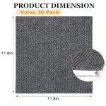 30 Self-Adhesive Carpet Tiles for Indoor/Outdoor Use