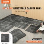 VEVOR Reusable Foam Carpet Tiles - 24-Pack, Gray Mix