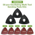 58-Piece Sanding Pads Kit for Wood & Plaster