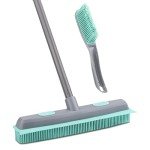 Rubber Broom and Carpet Rake for Pet Hair