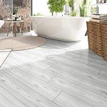 Vinyl Peel and Stick Flooring White Wood Tiles
