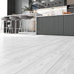 Vinyl Peel and Stick Flooring White Wood Tiles