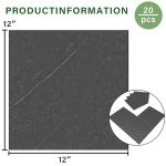 20 Peel and Stick Vinyl Floor Tiles - Dark Grey