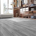 Peel and Stick Waterproof Grey Wood Vinyl Tiles