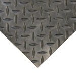 Diamond-Plate Rubber Flooring Roll - Black 3mm x 4ft x 7ft