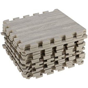 16 PCS Interlocking Wood Grain Floor Tiles Set