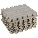 16 PCS Interlocking Wood Grain Floor Tiles Set