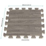 16 PCS Interlocking Wood Grain Floor Tiles Set
