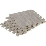 16 PCS Interlocking Wood Grain Floor Tiles Set