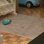 16 PCS Interlocking Wood Grain Floor Tiles Set
