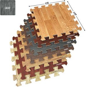 Interlocking Foam Wood Floor Mats - 16 Tiles