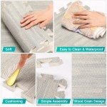 Gray Wood Grain Interlocking Foam Floor Tiles - 48 Pcs