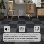 Black Peel and Stick Carpet Tiles - 25 Pack