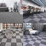 20-Pack Light Grey Carpet Floor Tiles 20x20 Inch