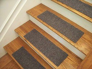 Berber Beige Gray Carpet Stair Treads - Set of 4
